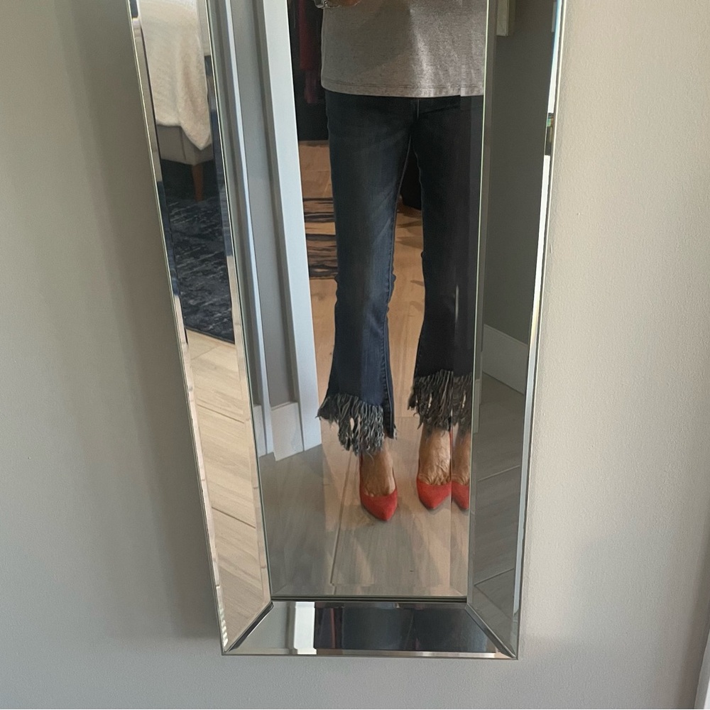 Brazilian jeans flared leg with a fringe look